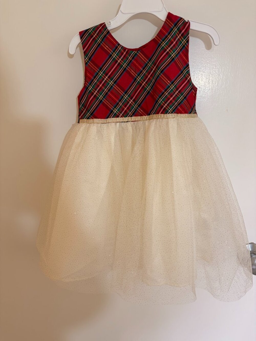 Blueberi Boulevard Red Plaid Tulle Holiday Dress Girls 4T